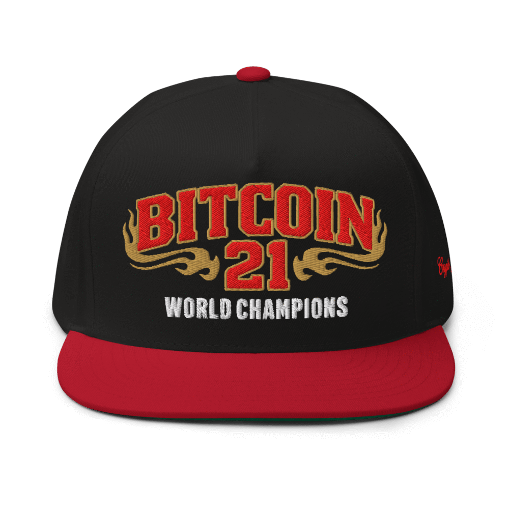 flat bill cap black red front 68ada33962cec - Bitcoin: World Champions Snapback Hat