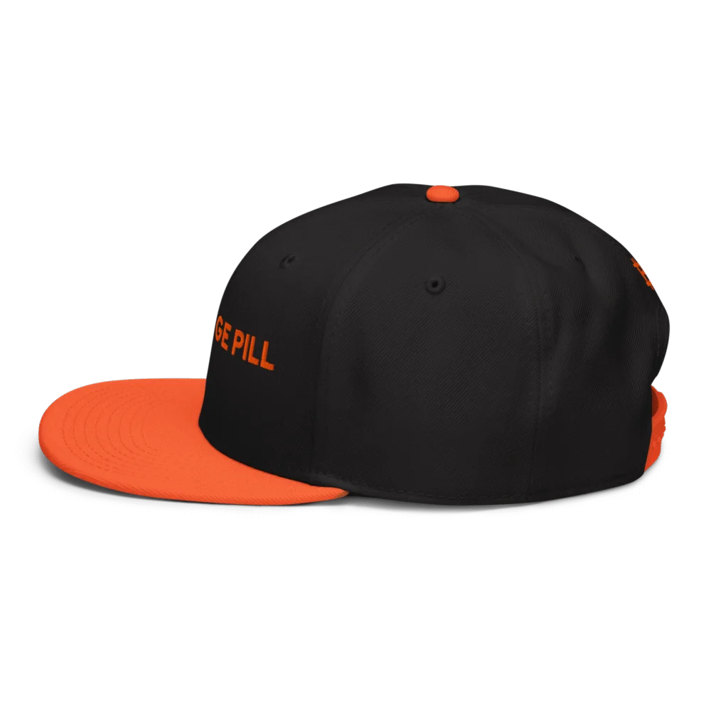 Orange Pill Snapback Hat - Image 3