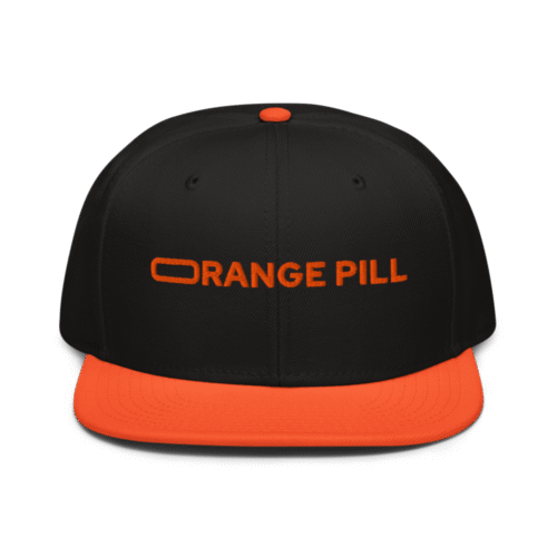 Orange Pill Snapback Hat