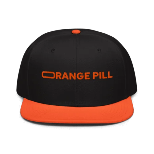 Orange Pill Snapback Hat