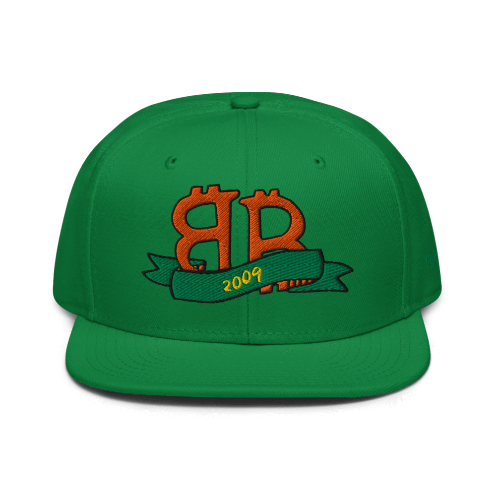 snapback kelly green front 68a4bc334d24f - Bitcoin Double B Snapback Hat