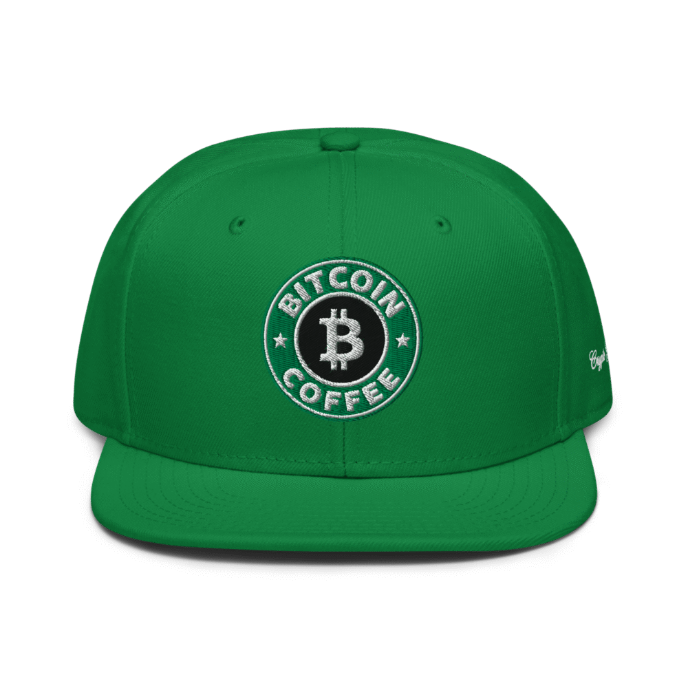 snapback kelly green front 68a4cb35889a1 - Bitcoin Coffee Snapback Hat