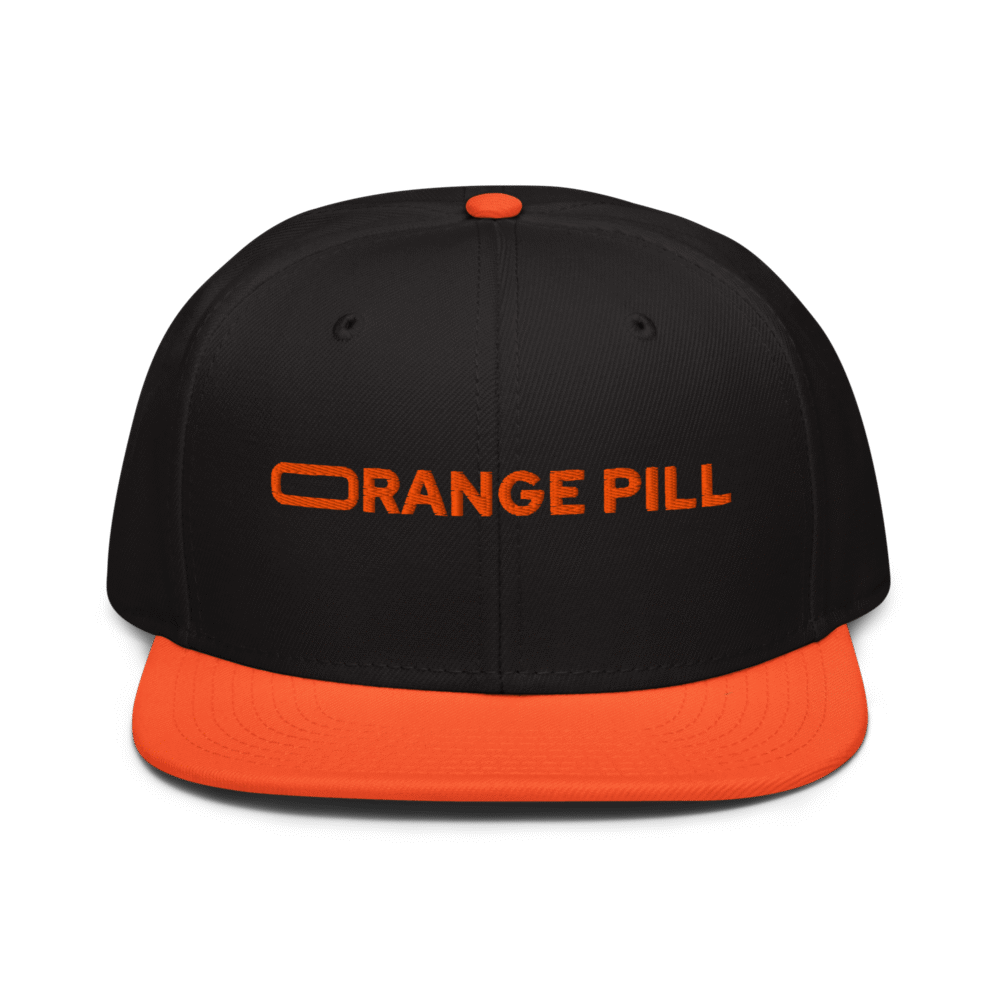 snapback orange black black front 68a4b516341d1 - Orange Pill Snapback Hat