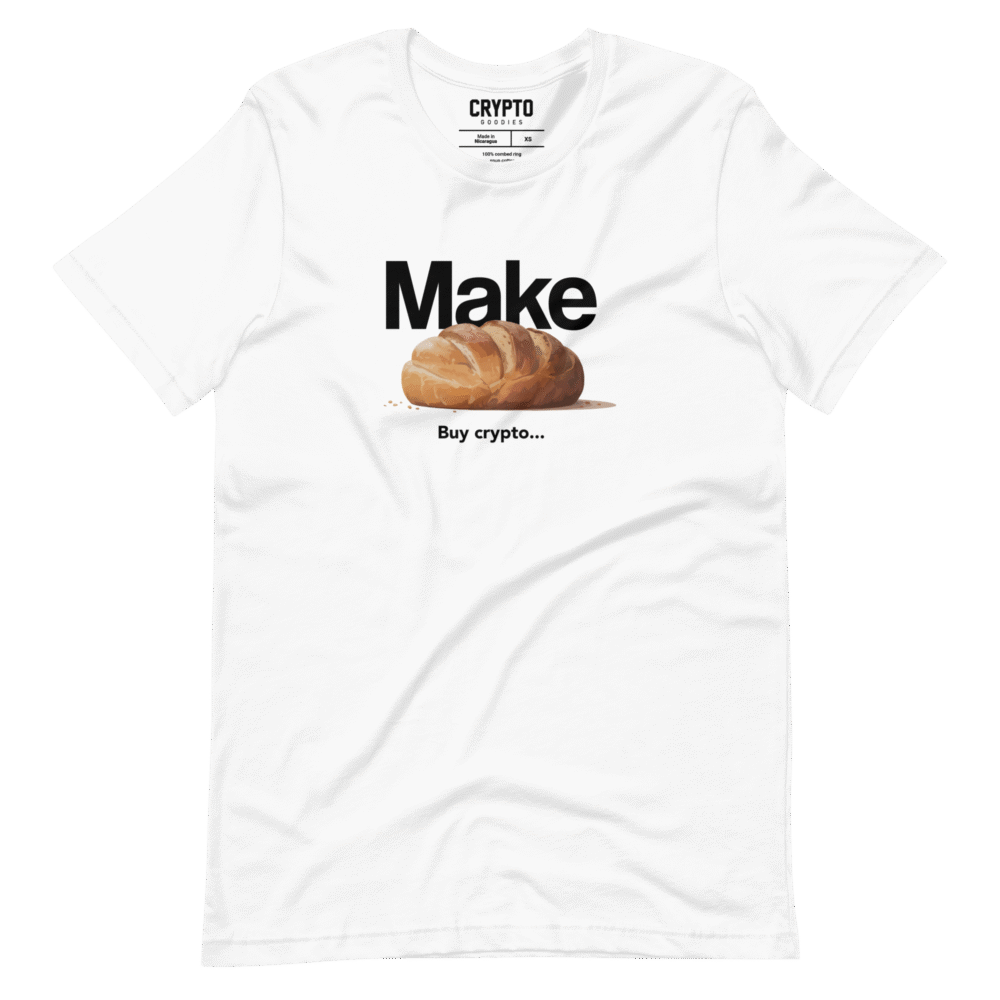unisex staple t shirt white front 689ad87760d25 - Make Bread - Buy Crypto T-Shirt