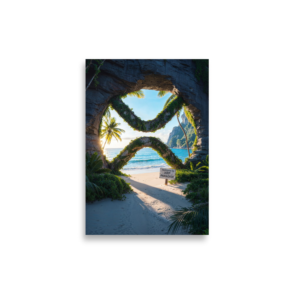 XRP Paradise — Tropical Escape Poster