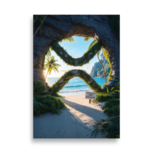 XRP Paradise — Tropical Escape Poster