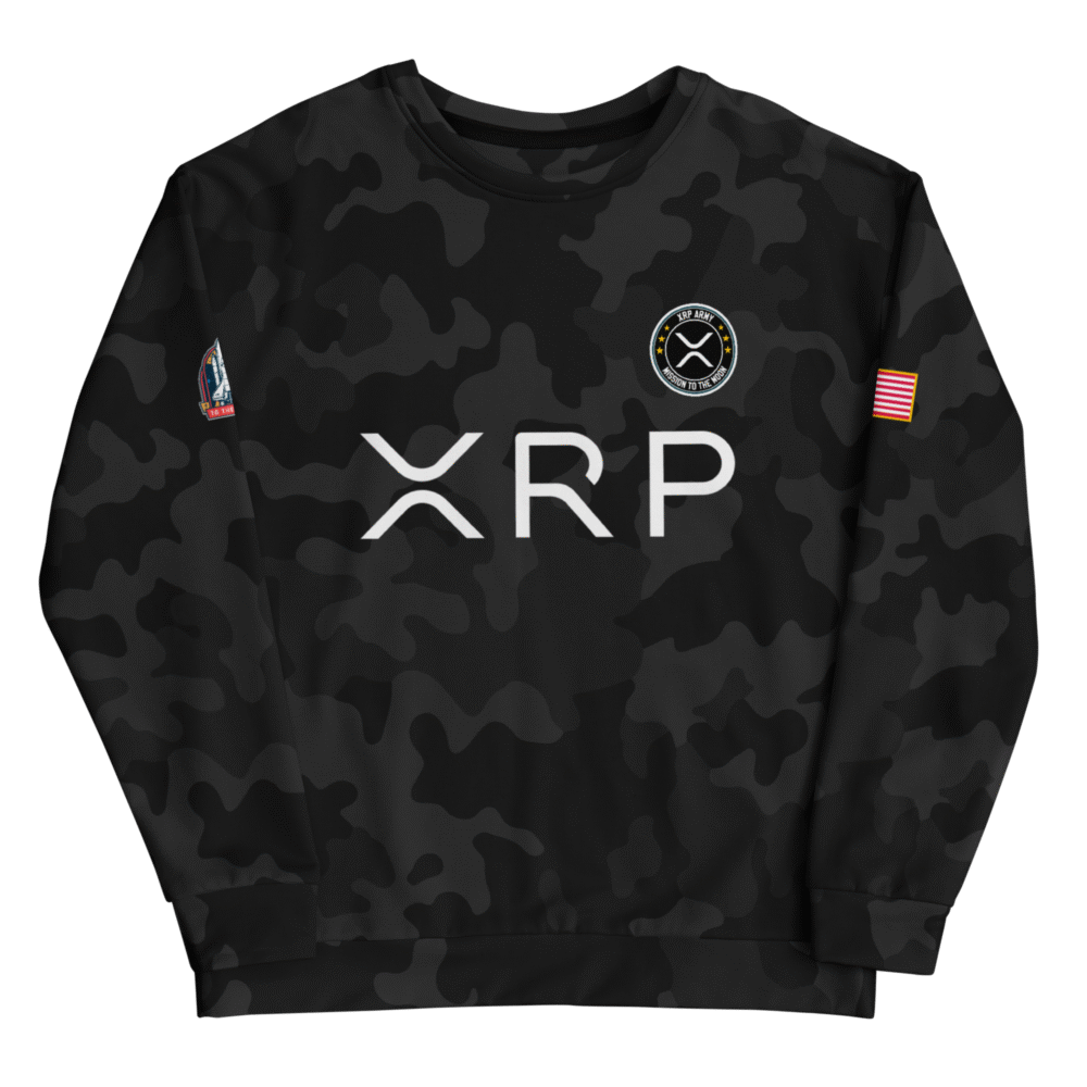 Xrp Army X Mission To The Moon Black Camouflage Sweatshirt - All Over Print Recycled Unisex Sweatshirt White Front 68D0F0Ea7E44F