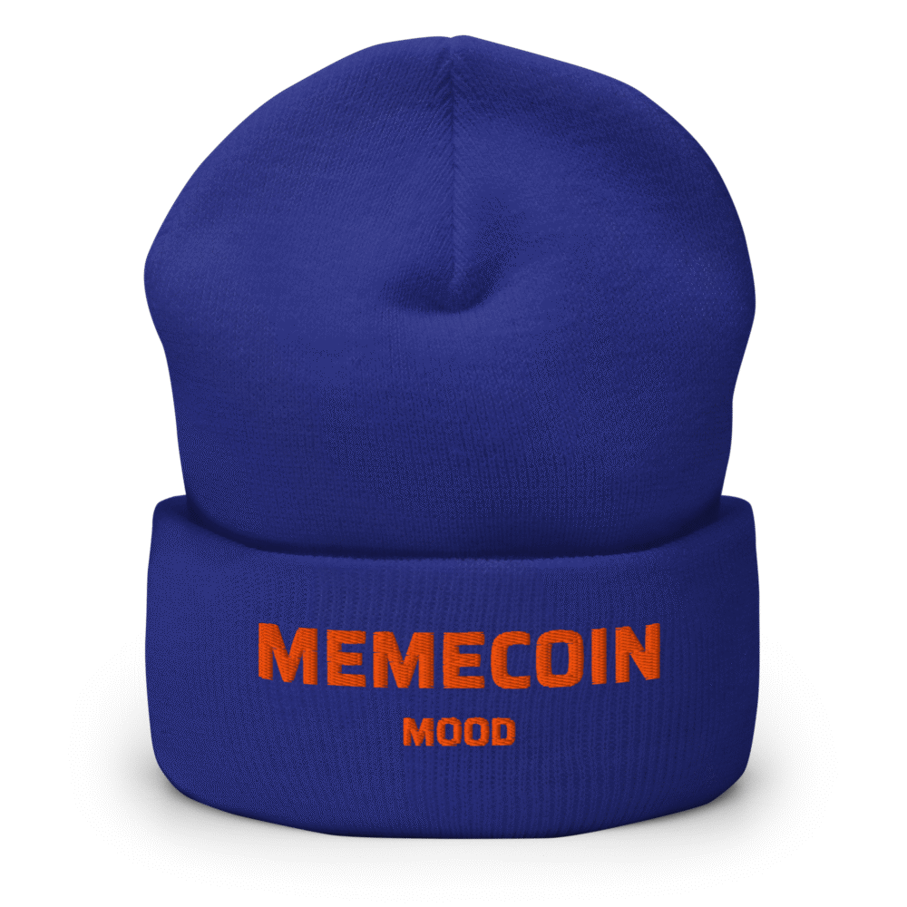 Memecoin Mood Cuffed Beanie - Cuffed Beanie Royal Front 68C9Ade741023