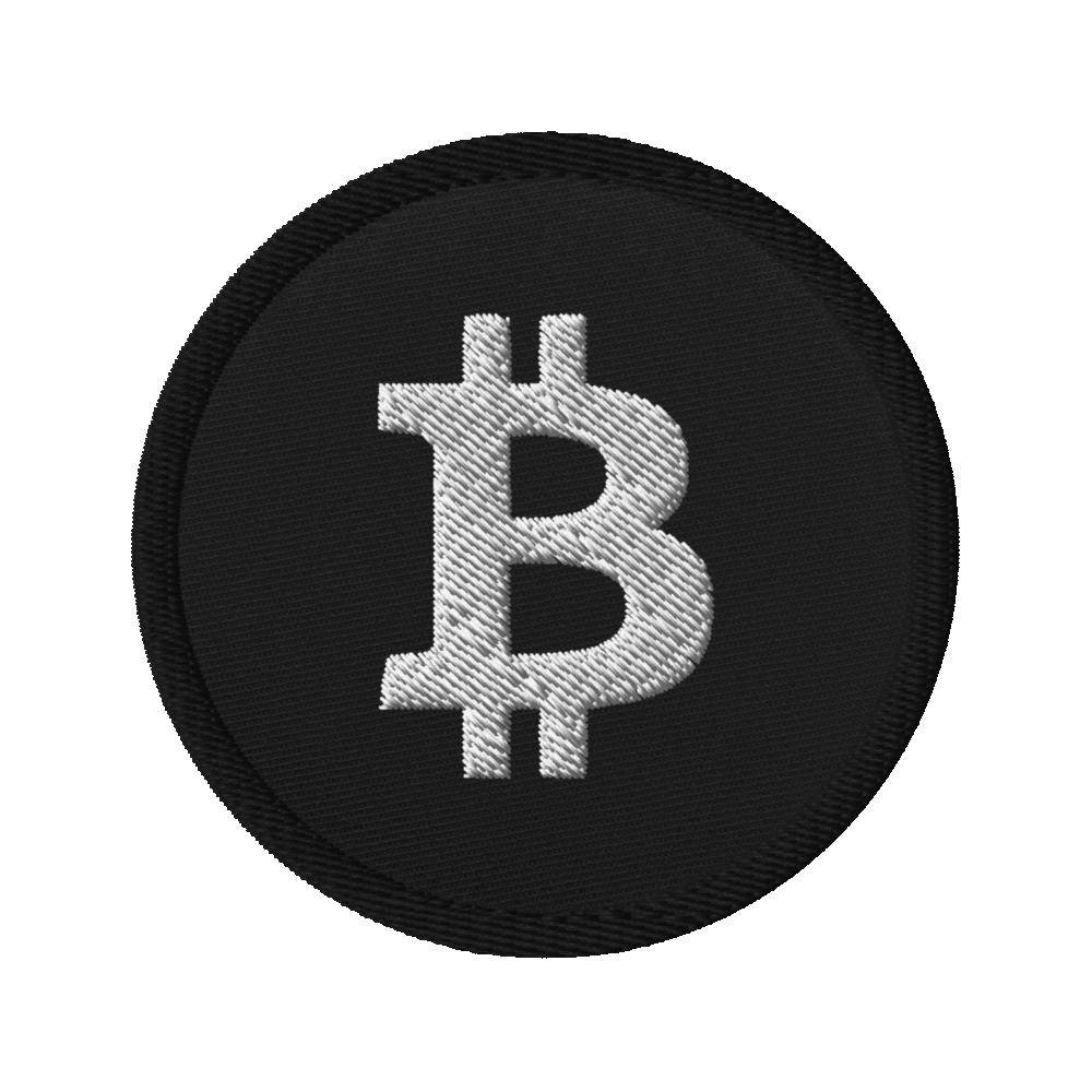 Bitcoin Black Embroidered Patch - Embroidered Patches Black Circular 3 In Front 68D0F68F14D03