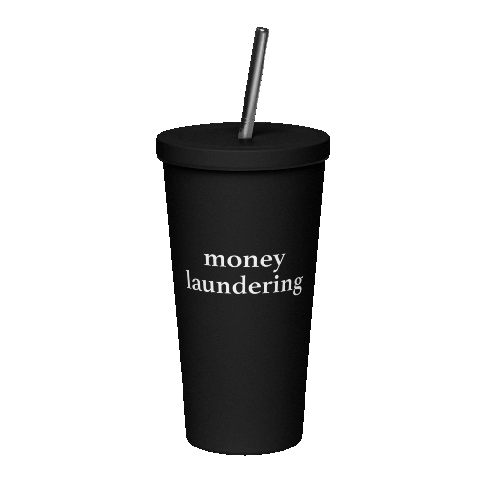 insulated tumbler with a straw black 20 oz right 68ba93162603c - Money Laundering Insulated Tumbler