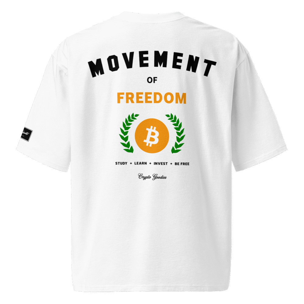 Bitcoin: Movement Of Freedom Oversized T-Shirt - Oversized Heavyweight T Shirt White Back 68D130Df429C0