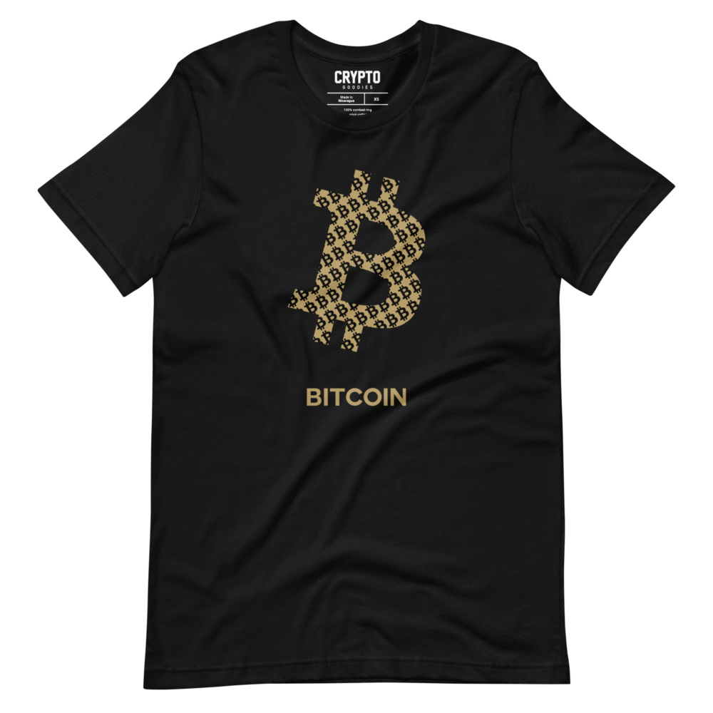 Bitcoin Btc Pattern T-Shirt - Unisex Staple T Shirt Black Front 68D123A9Cf3F2