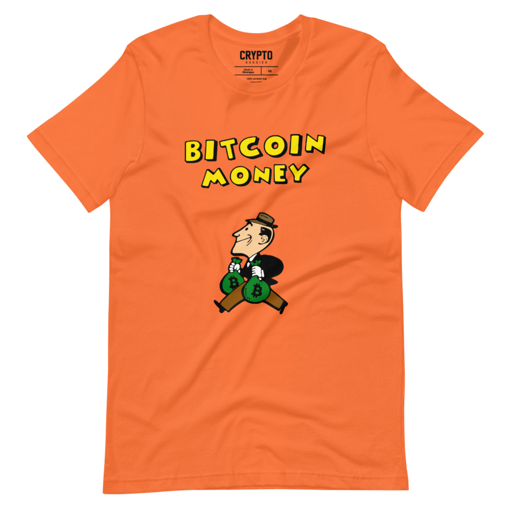unisex staple t shirt orange front 68b8ae59b7fac - Retro Bitcoin Money T-Shirt