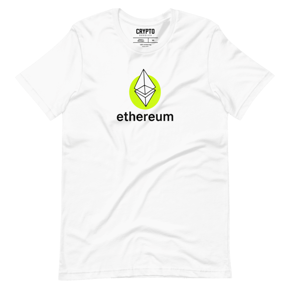 Ethereum: Green Genesis T-Shirt - Unisex Staple T Shirt White Front 68C864236D9Aa