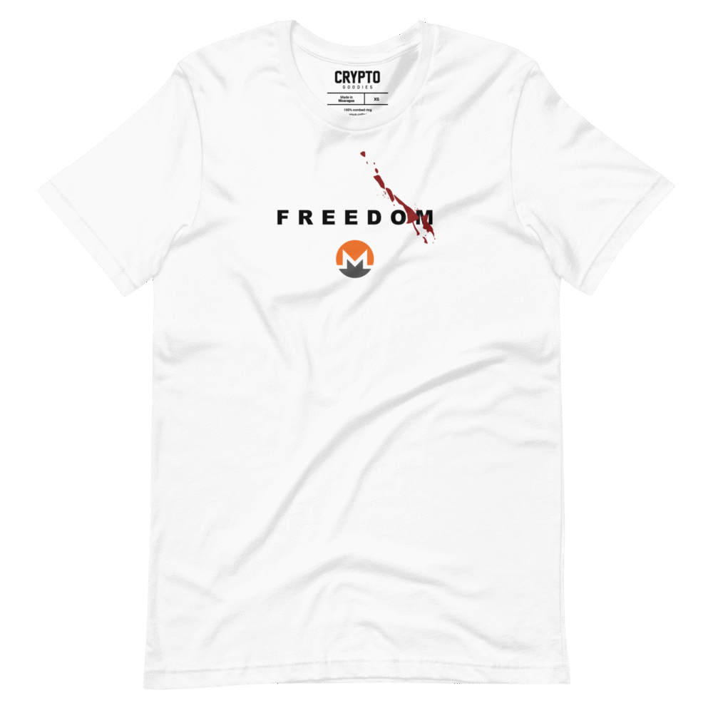 Monero Freedom T-Shirt - Unisex Staple T Shirt White Front 68Caf2A58D358