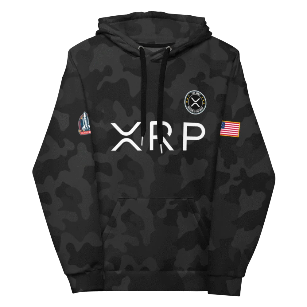 XRP Army x Mission to the Moon Black Camouflage Hoodie