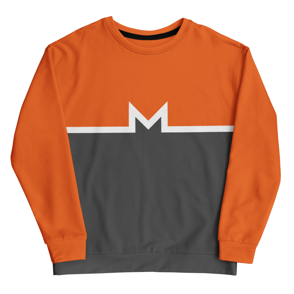 Monero Sweatshirt - All Over Print Recycled Unisex Sweatshirt White Front 68Ed3B86De440