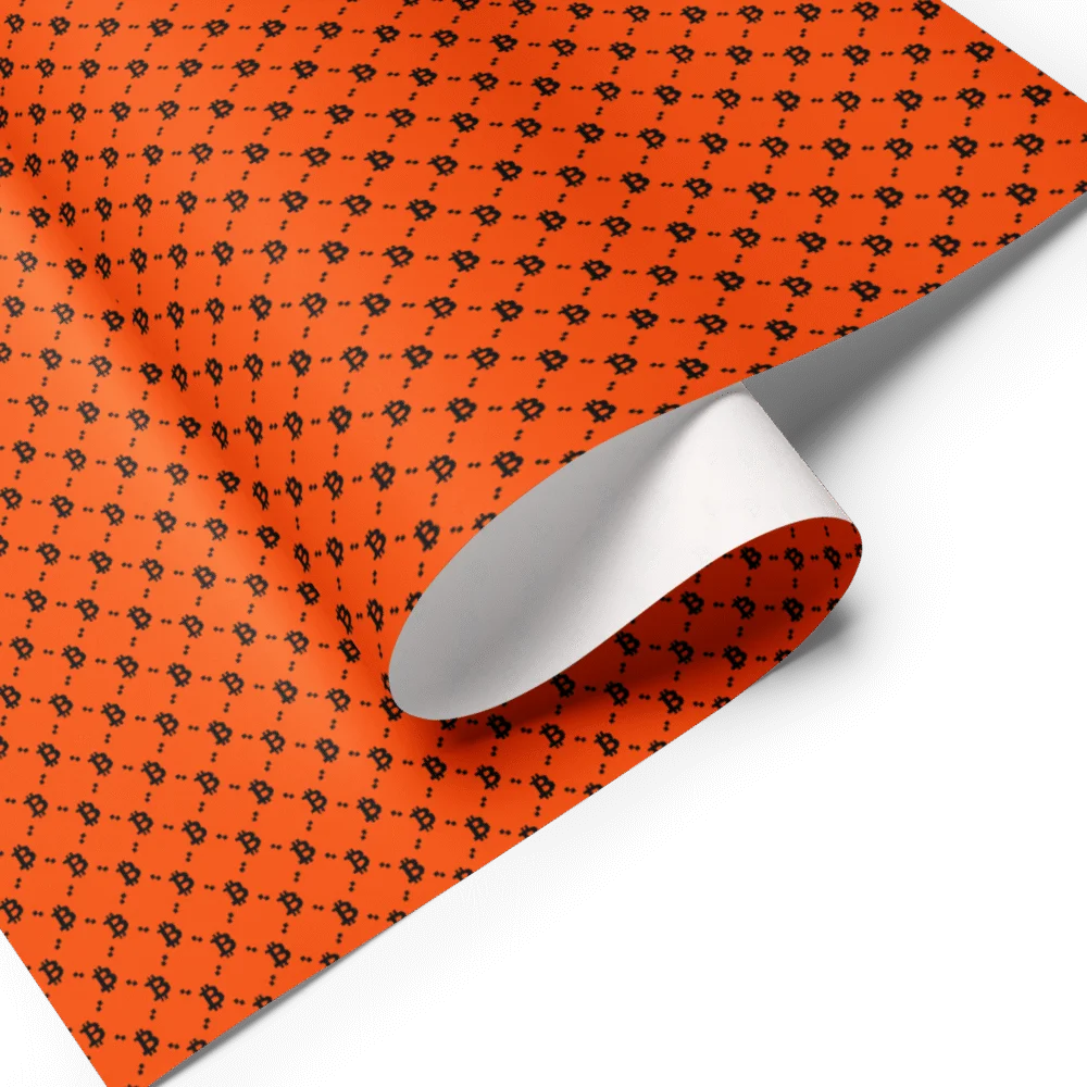 Bitcoin Orange Fashion Wrapping Paper - Image 3