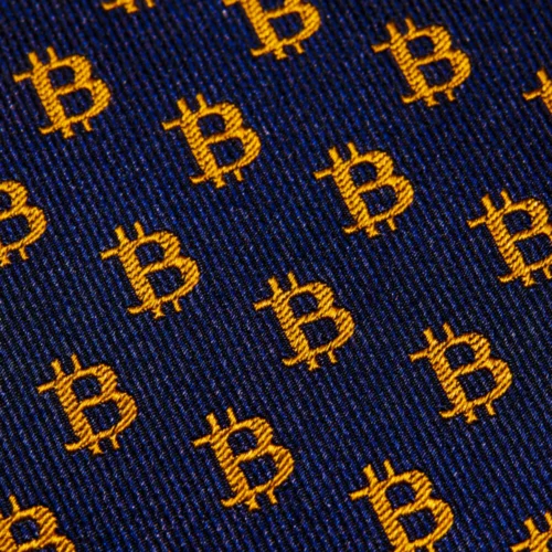 Bitcoin Silk Tie – Navy Blue