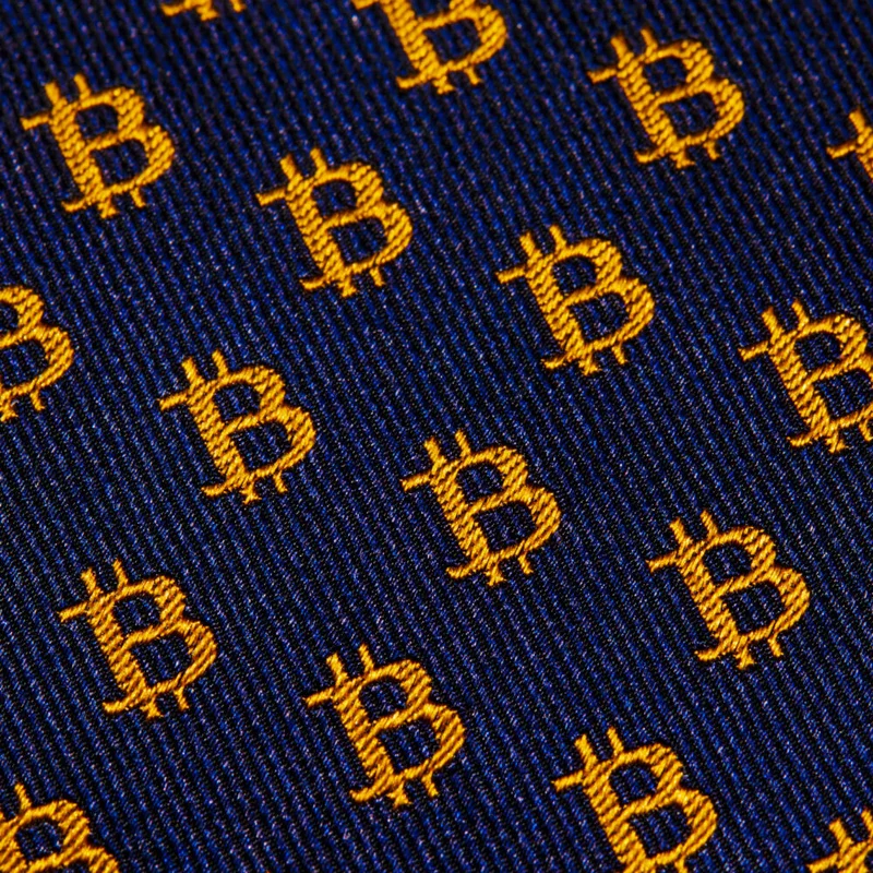 Bitcoin Silk Tie – Navy Blue