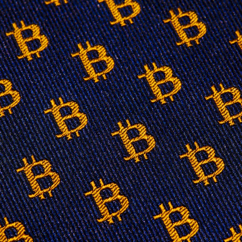 Bitcoin Silk Tie – Navy Blue