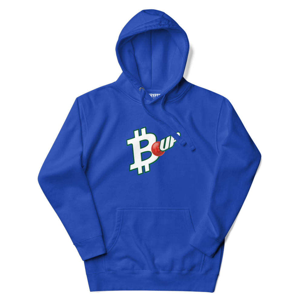 Bitcoin Up Hoodie - Cotton Heritage M2580 I Unisex Premium Pullover Hoodie Team Royal Front 68E8D6A5E5753