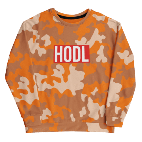 HODL Orange Army Camouflage Sweatshirt