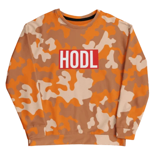 HODL Orange Army Camouflage Sweatshirt