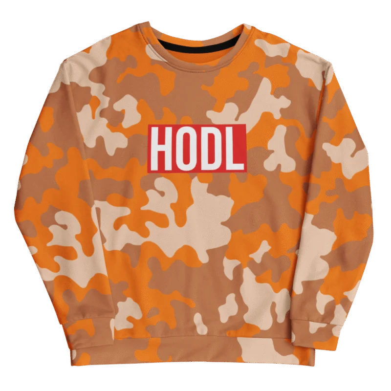 HODL Orange Army Camouflage Sweatshirt