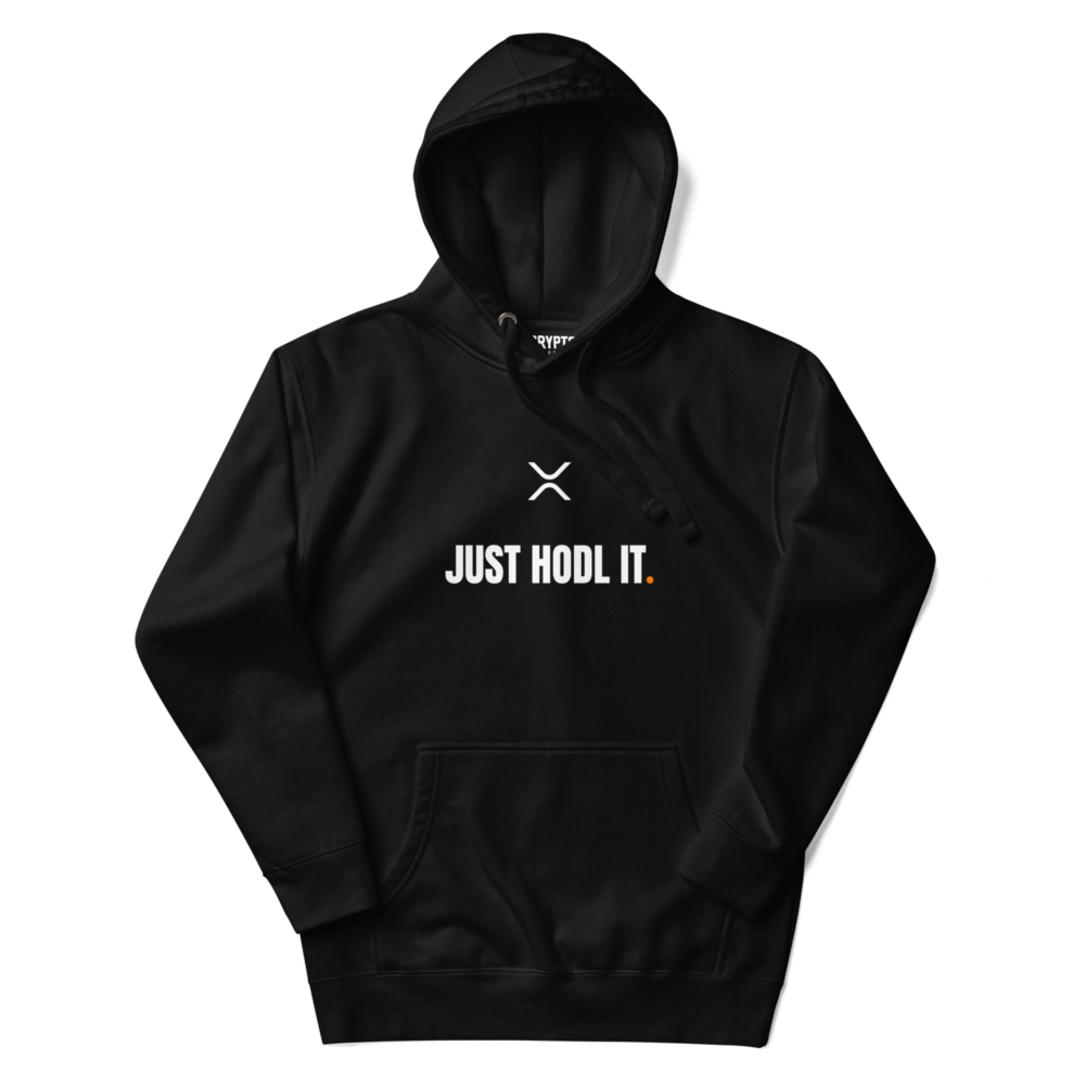 Xrp: Just Hodl It Hoodie - I Unisex Premium Pullover Hoodie Black Front 68E2A773F1269