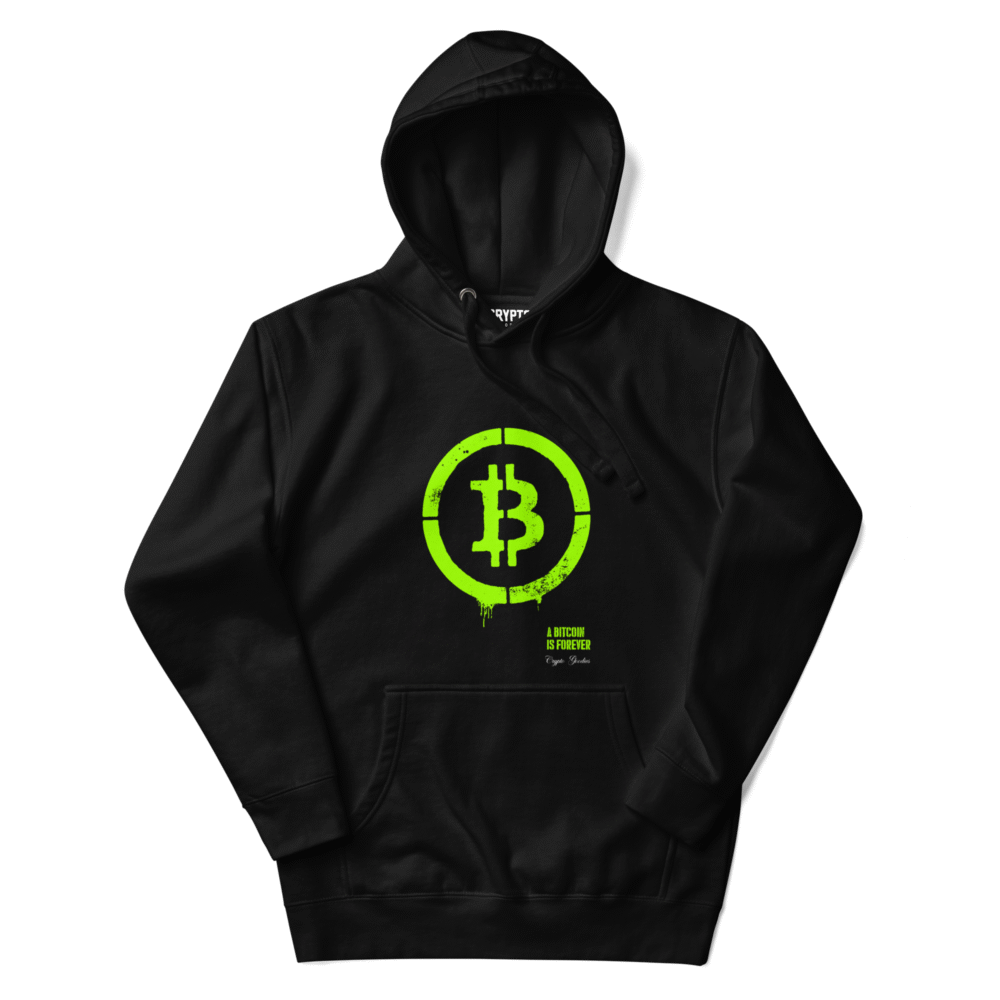 Bitcoin Is Forever Hoodie - I Unisex Premium Pullover Hoodie Black Front 68E2B874C2571