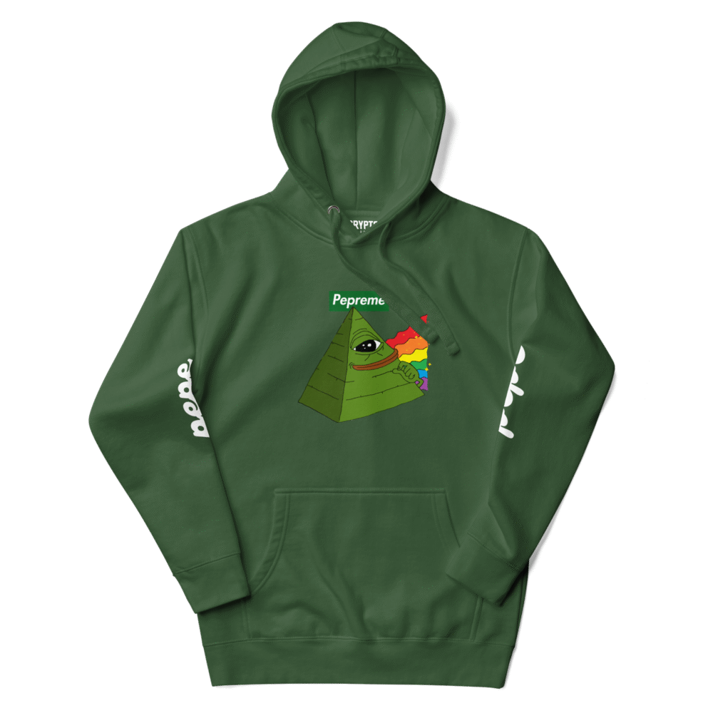 Pepreme The Pyramid Hoodie - I Unisex Premium Pullover Hoodie Forest Green Front 68E2B3E7127E2