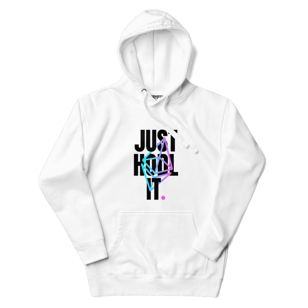 Ethereum: Just Hodl It Hoodie - I Unisex Premium Pullover Hoodie White Front 68E2Afe51Ed46