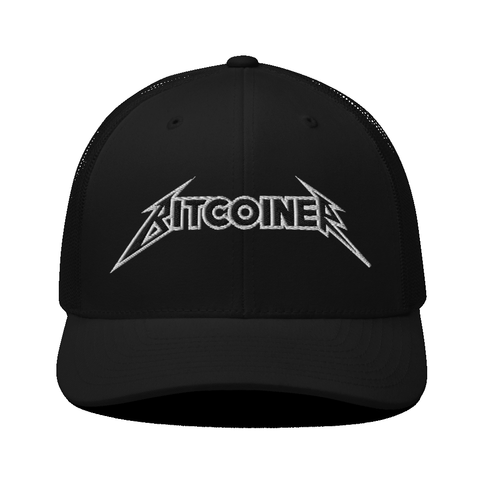 Bitcoiner Rocks Trucker Cap - Retro Trucker Hat Black Front 6900A8Afab7Eb