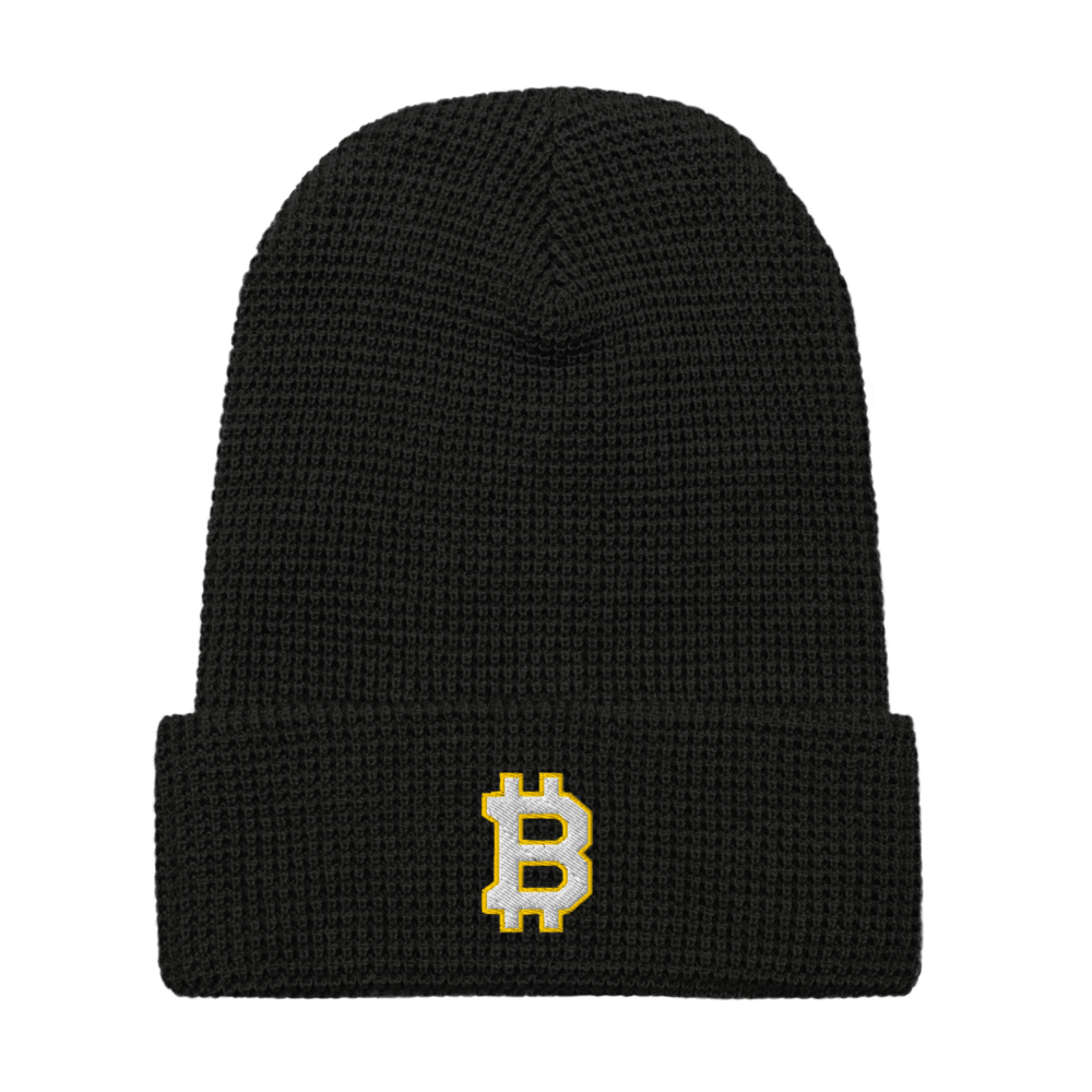 Bitcoin ₿ Waffle Beanie - Waffle Beanie Black Front 68Ee61C6C09Dd