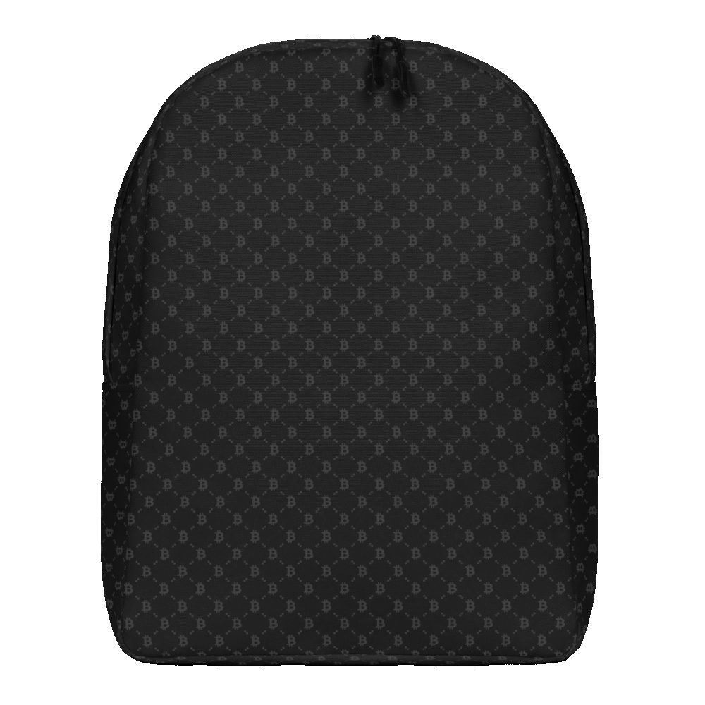 Bitcoin Fashion Black Minimalist Backpack - All Over Print Minimalist Backpack White Front 6911Bc0D8039D