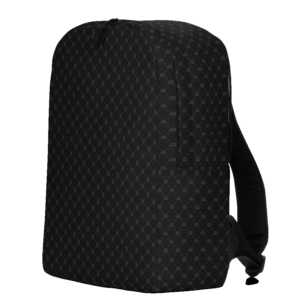 Bitcoin Fashion Black Minimalist Backpack