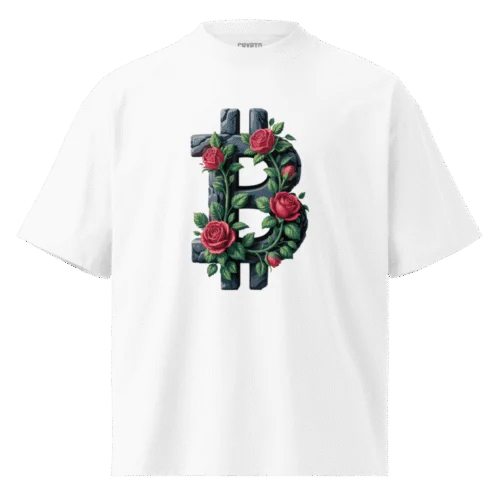 Bitcoin and Roses Oversized Tee