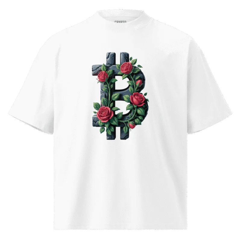 Bitcoin and Roses Oversized Tee