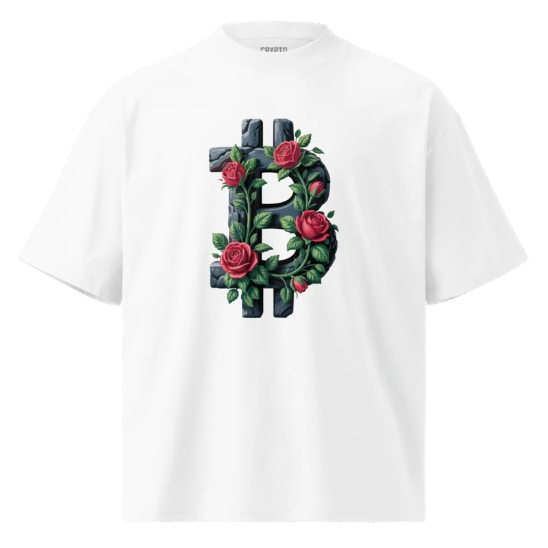 Bitcoin and Roses Oversized Tee