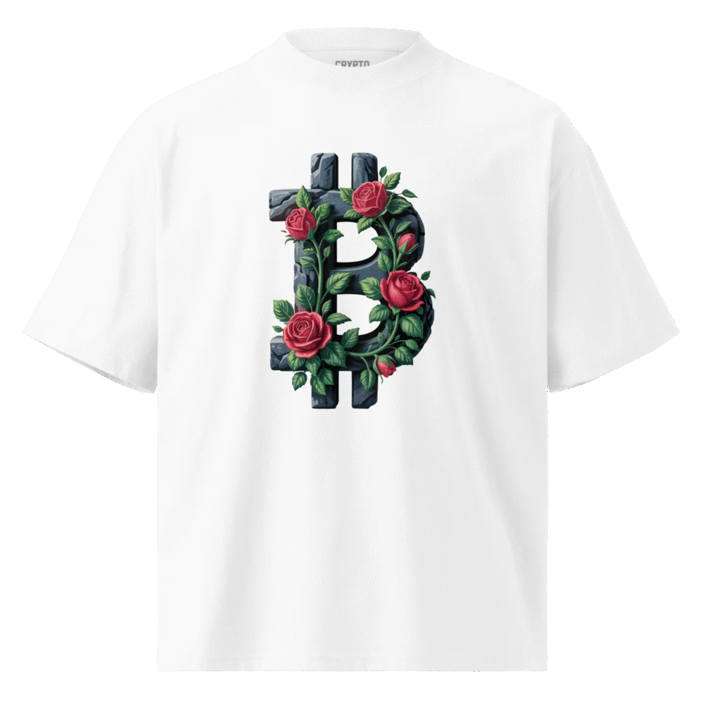 Bitcoin and Roses Oversized Tee