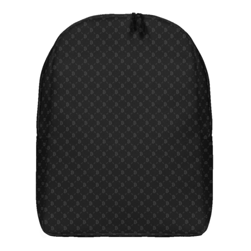 Bitcoin Fashion Black Minimalist Backpack