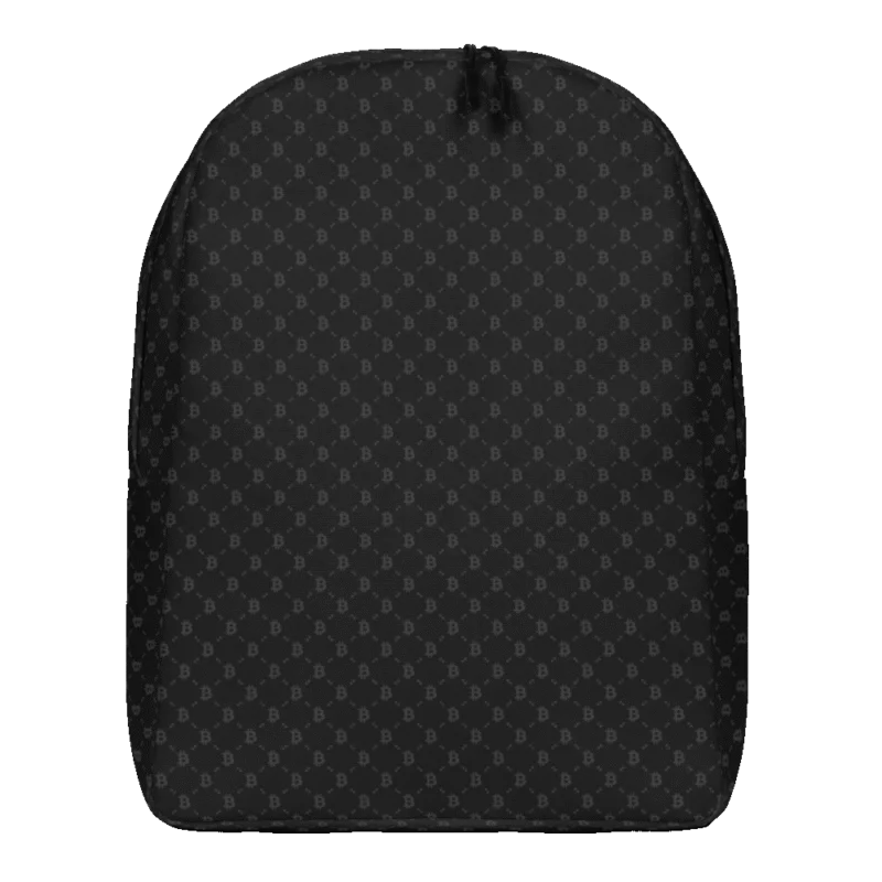 Bitcoin Fashion Black Minimalist Backpack