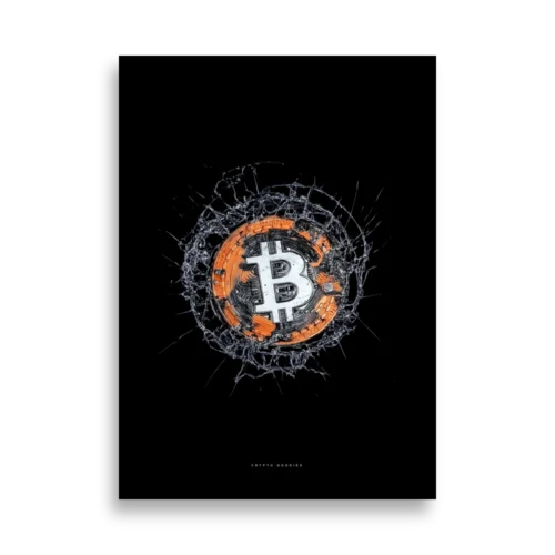 Bitcoin Shattered Glass Poster