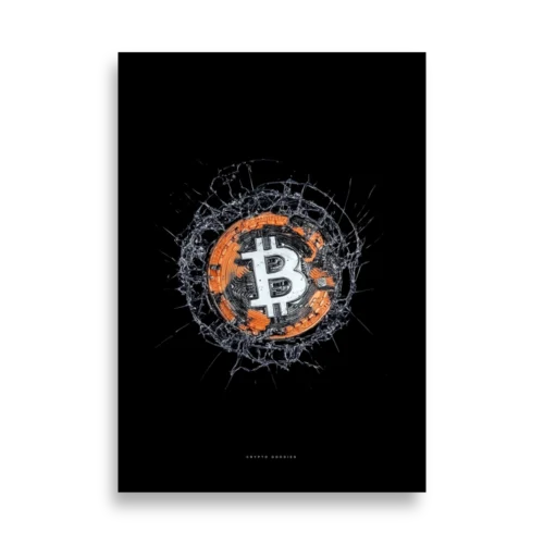 Bitcoin Shattered Glass Poster