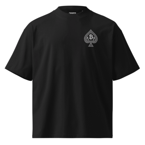 Bitcoin Spade Embroidery Oversized Tee