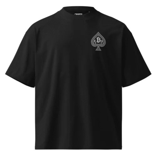Bitcoin Spade Embroidery Oversized Tee