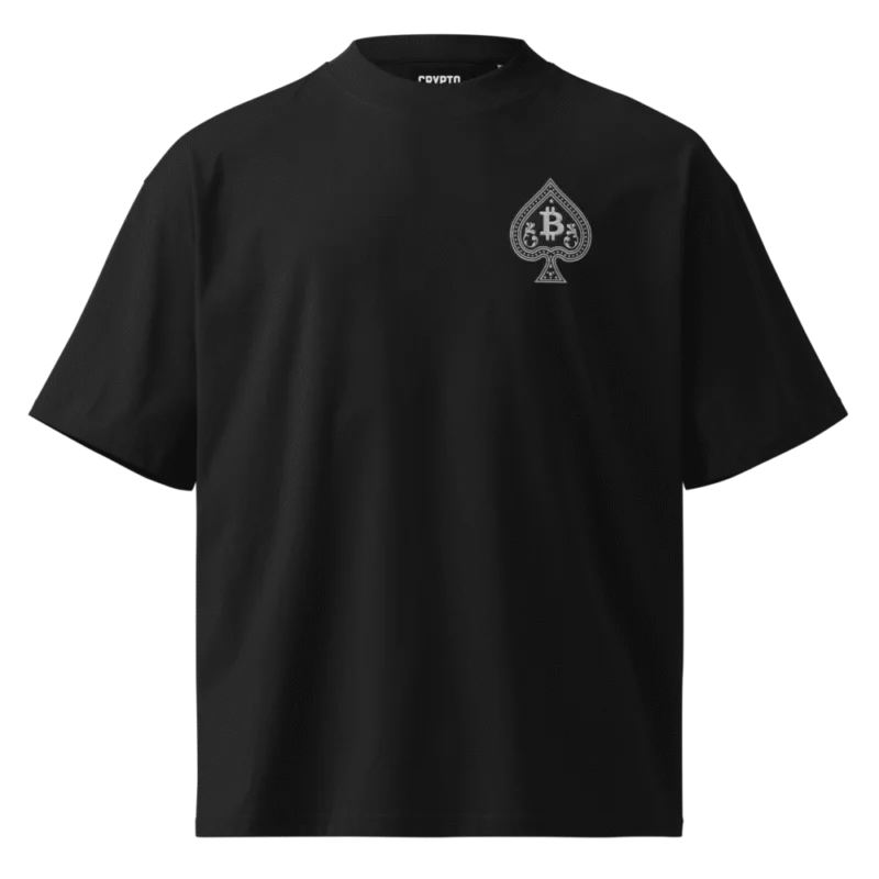 Bitcoin Spade Embroidery Oversized Tee