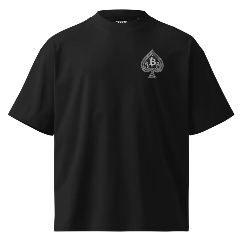 Bitcoin Spade Embroidery Oversized Tee