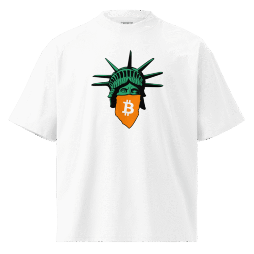 Bitcoin Statue of Liberty Oversized T-Shirt